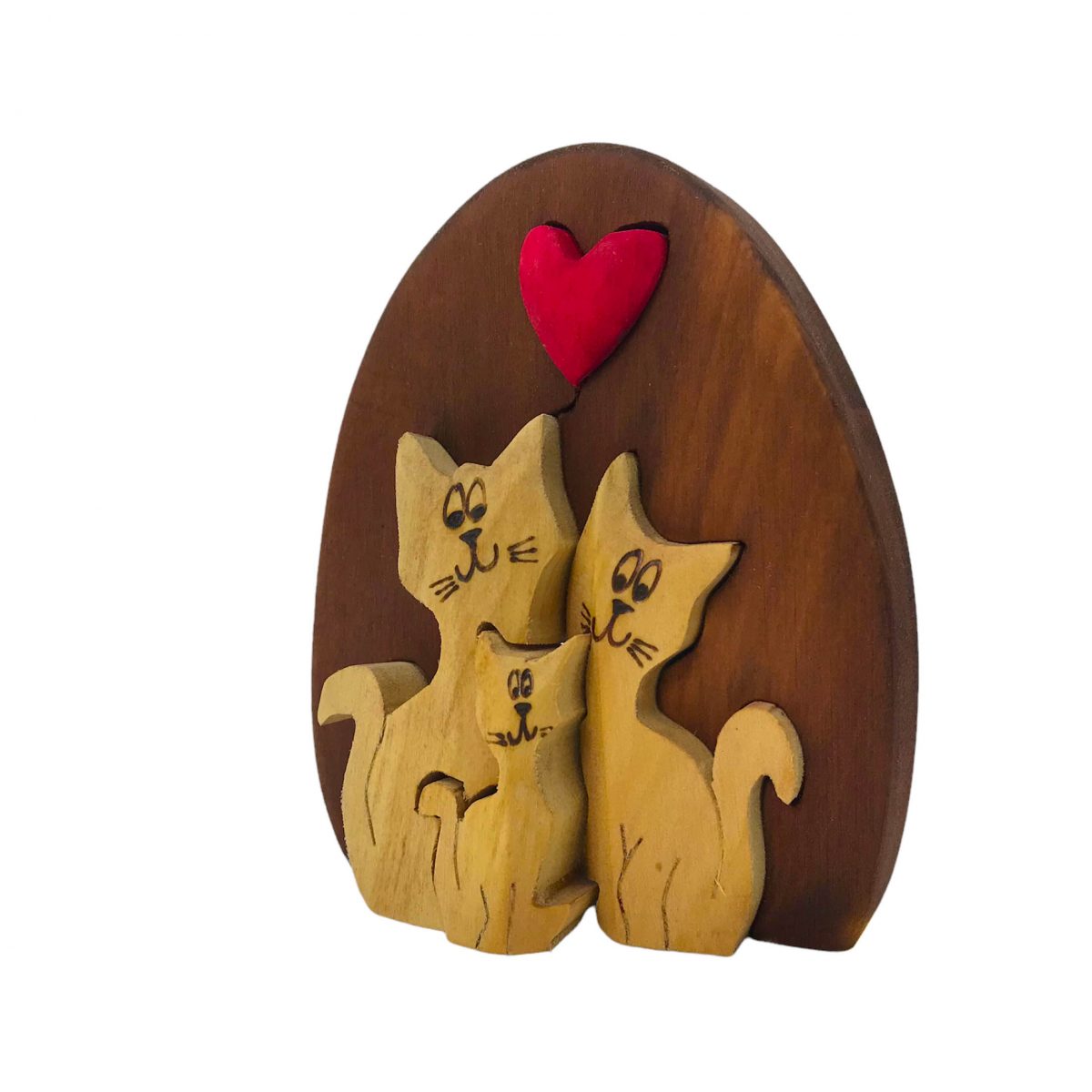 Souvenir Familia Gatos en Madera